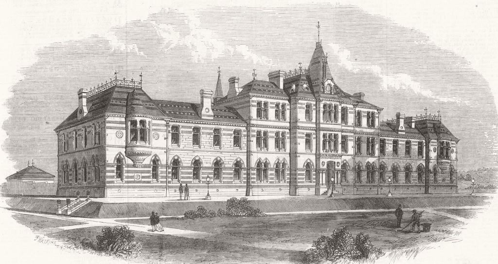 SCOTLAND. The Glasgow Institution for the deaf and dumb 1869 old antique print